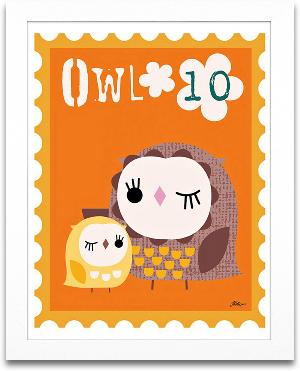 Owl Animal Stamp 8x10 preview