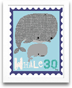 Whale Animal Stamp 8x10
