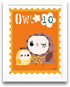 Owl Animal Stamp 8x10