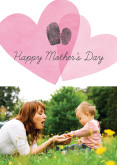 Pink Heart Finger Prints Mother's Day